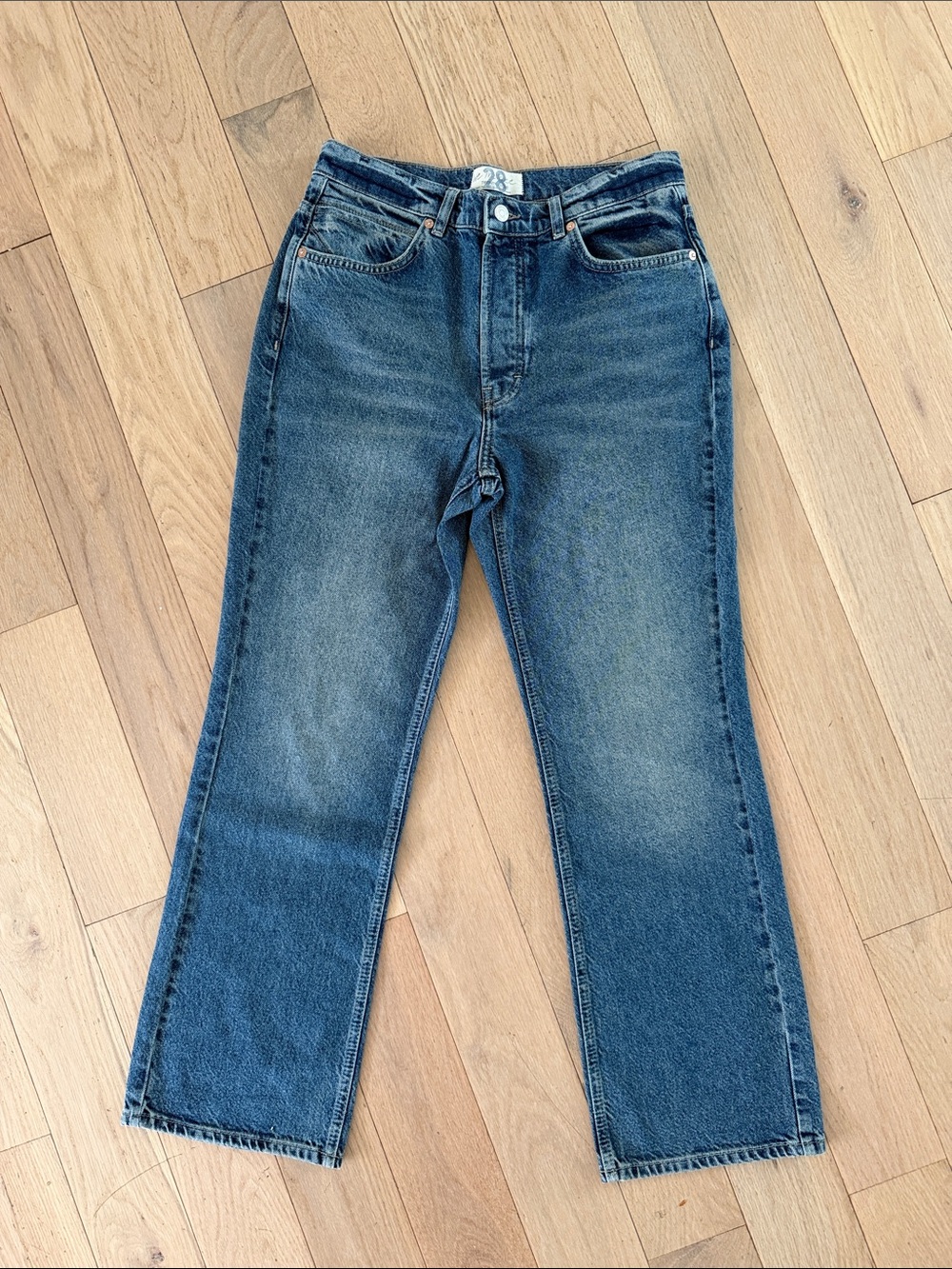 Free People Midwash Blue Straight-Leg Jeans